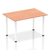 Impulse 1400mm Straight Table Beech Top White Post Leg I003684 DD